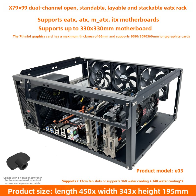 Atx Case - Üst Üste Konulabilen Açık Çerçeveli PC
