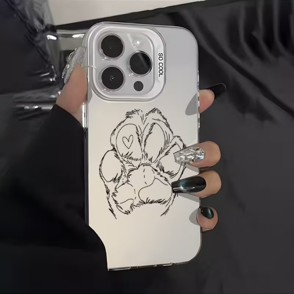 Mini Pc Case - Köpek Pati Baskılı IMD Malzeme Gümüş